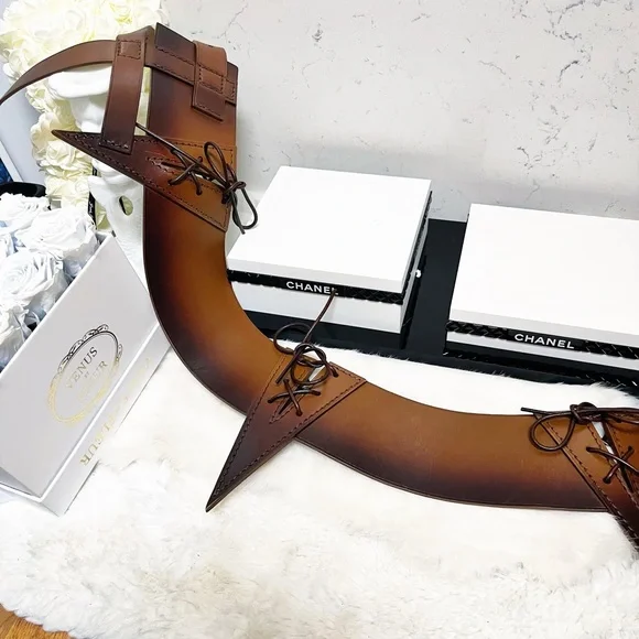 Authentic TOM FORD Rare RUNWAY Corset Strappy Brown Belt - Picture 9 of 14